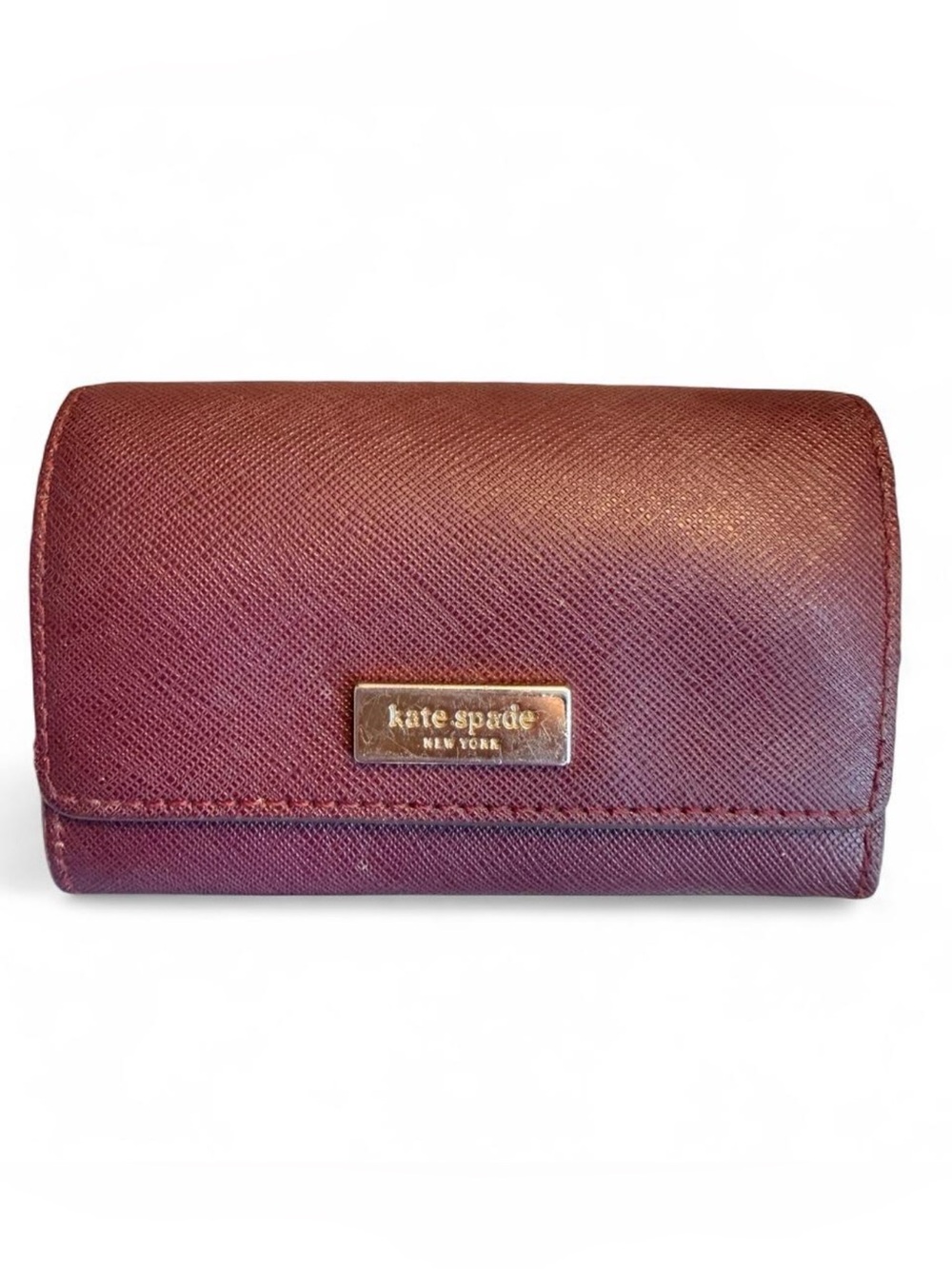 Kate Spade New York Burgundy Saffiano Leather Wallet